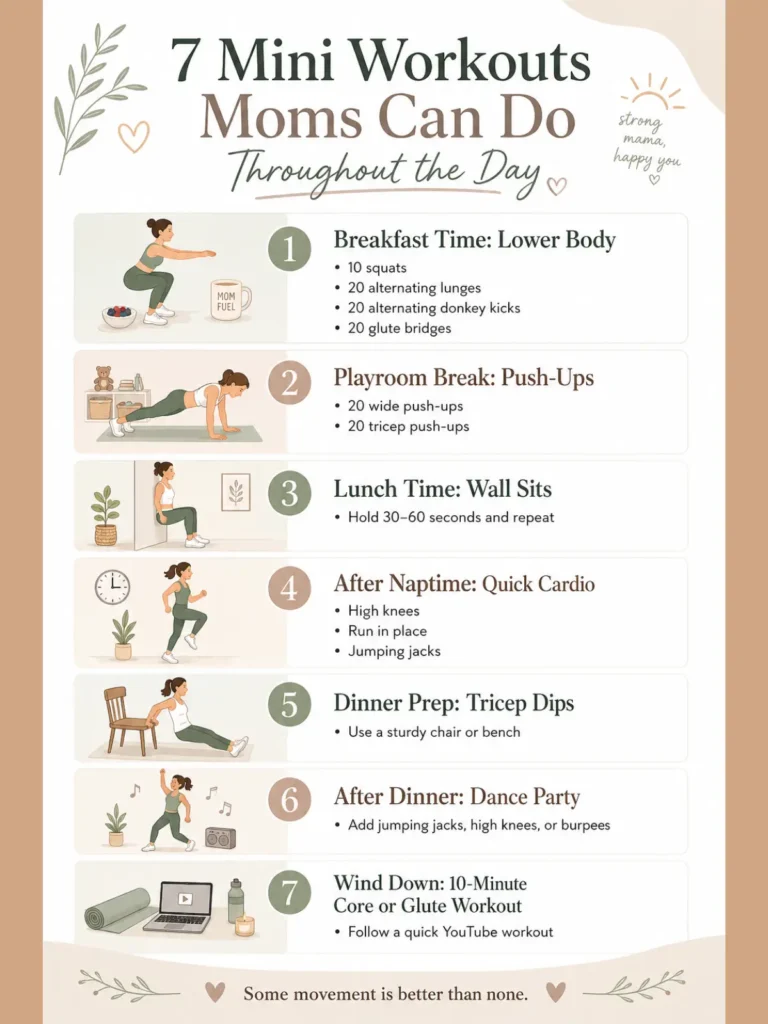 A sample mini workouts infographic with images.