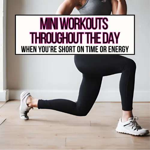 A close-up of a woman doing a lunge in her living room.