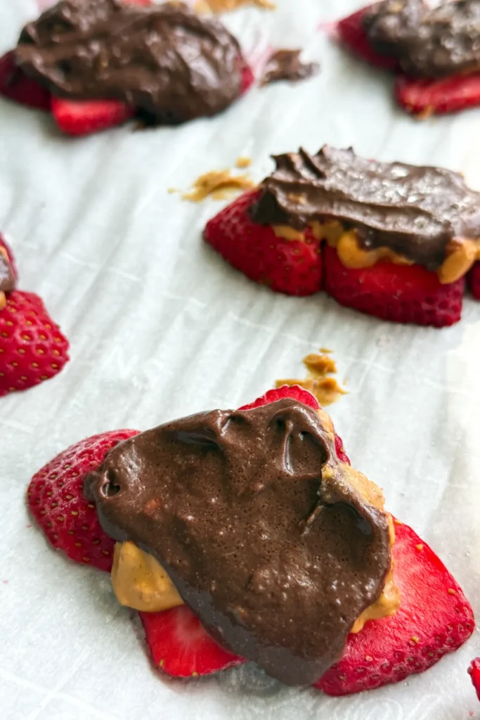 Fully assembled chocolate date sauce bark prior to putting in the freezer.