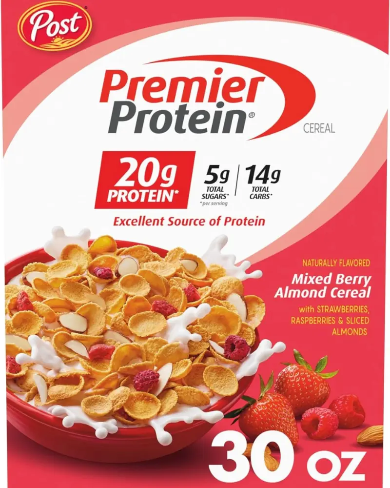 A box of Premier Protein breakfast cereal.