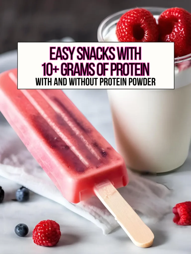 A popsicle and a Greek yogurt parfait on a counter.