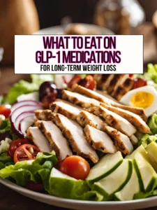 A small grilled chicken cobb salad on a counter in the kitchen.