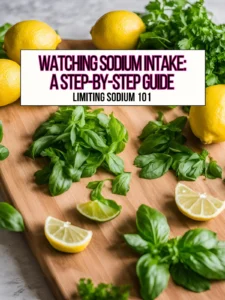 Lemons, limes, and herbs like parsley and basil on a cutting board on a counter.