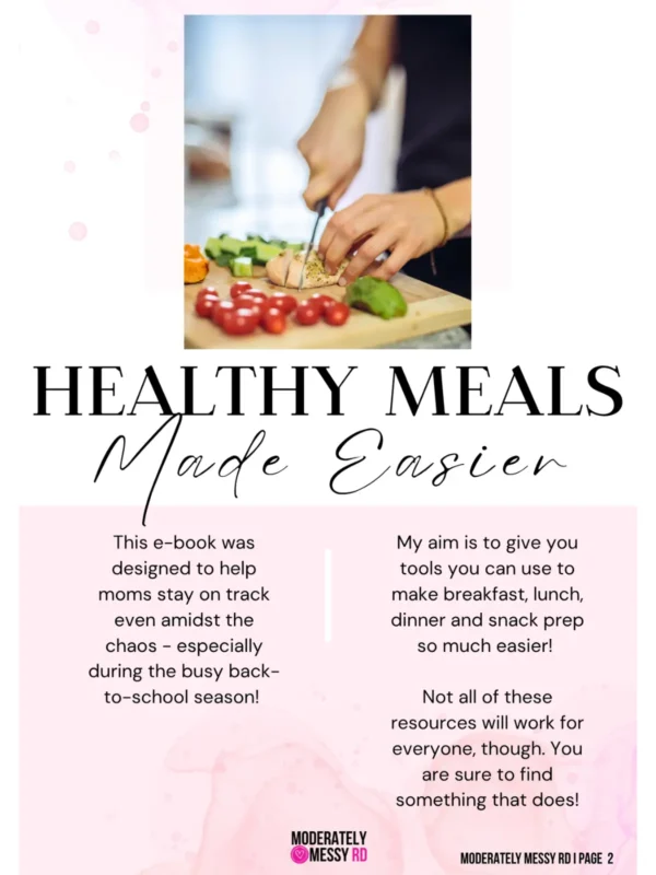 The "healthy meals made easier" toolkit description discussing what the toolkit is about.