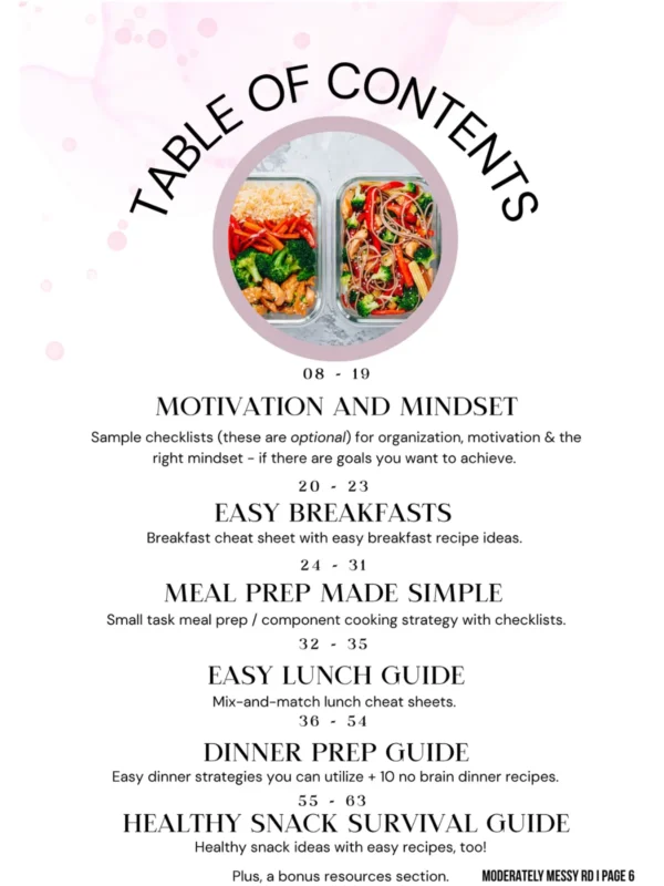 The table of contents sheet for the toolkit.