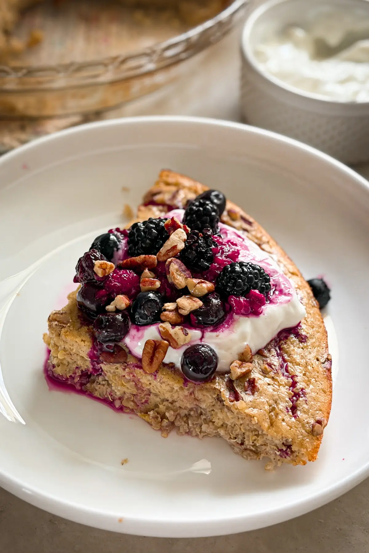 To Cook Breakfast Maple Pecan Quinoa Breakfast Bake {30g Protein} - Moderately Messy RD